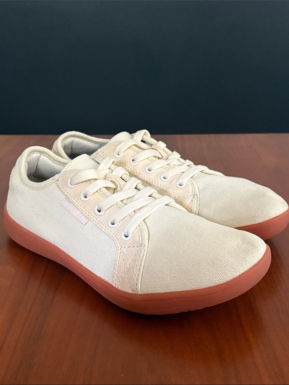 WHITIN Women's Canvas Barefoot Shoes | Minimalist Zero Drop Sneakers size 8